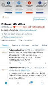 imprimé d'écran d'un profil Twitter